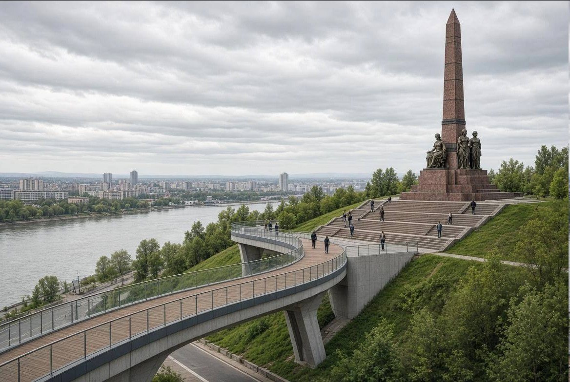 Пешеходный мост появится между Монументом дружбы и стелой «Уфа — город трудовой доблести»