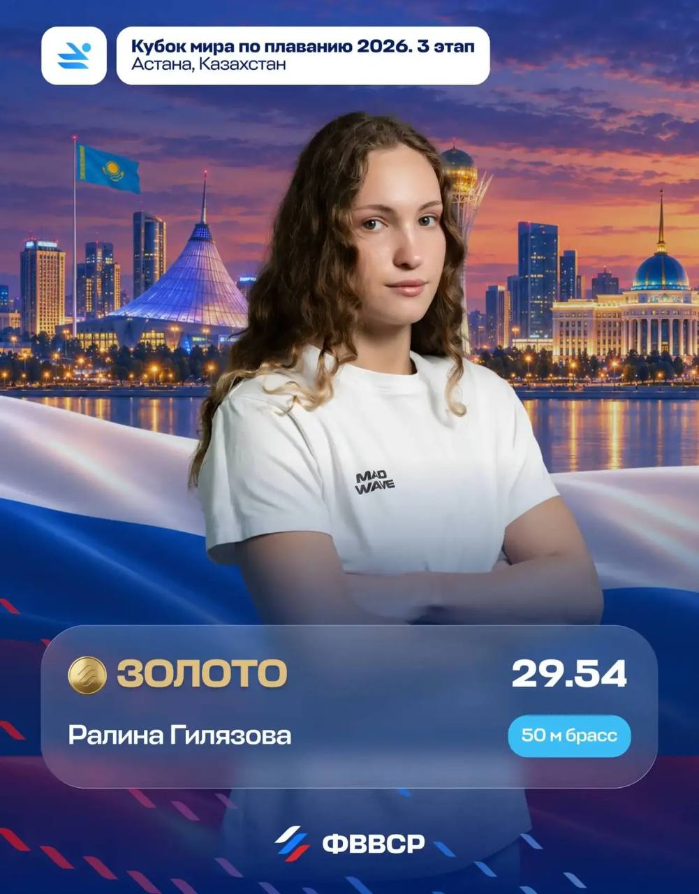 Ралина Гилязова завоевала золото на этапе Кубка мира по плаванию