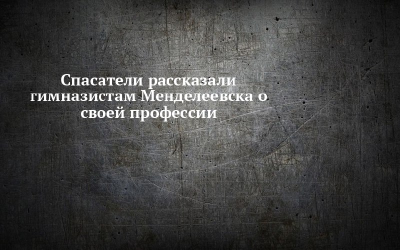 Чем занимаются спасатели, узнали в гимназии Менделеевска