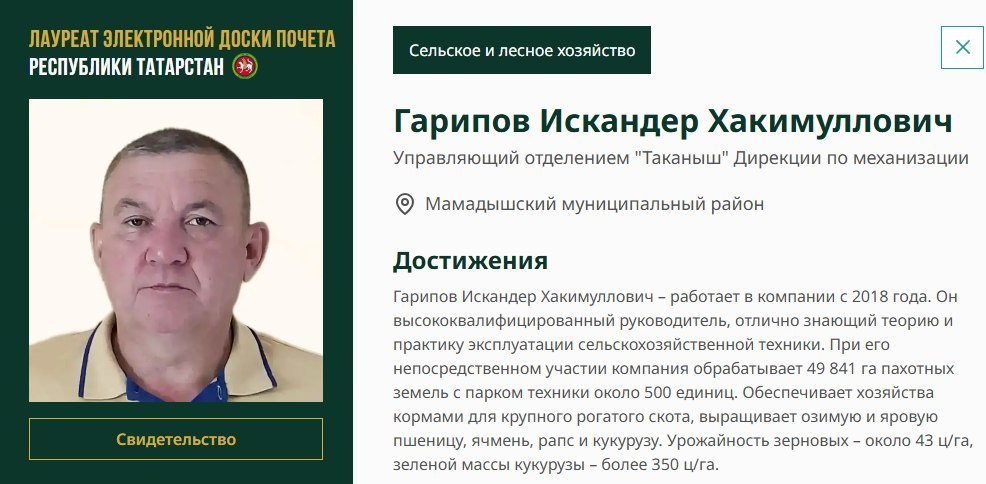 Мамадышский район: 49 841 гектар под управлением одного человека