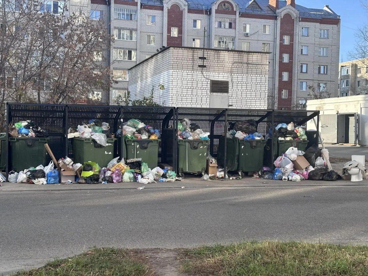 В Зеленодольске жалуются на переполненные мусорные площадки