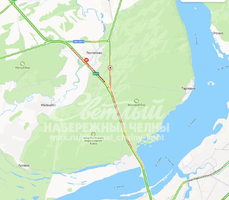 На ГЭС-мосту в Челнах образовалась 8-километровая пробка