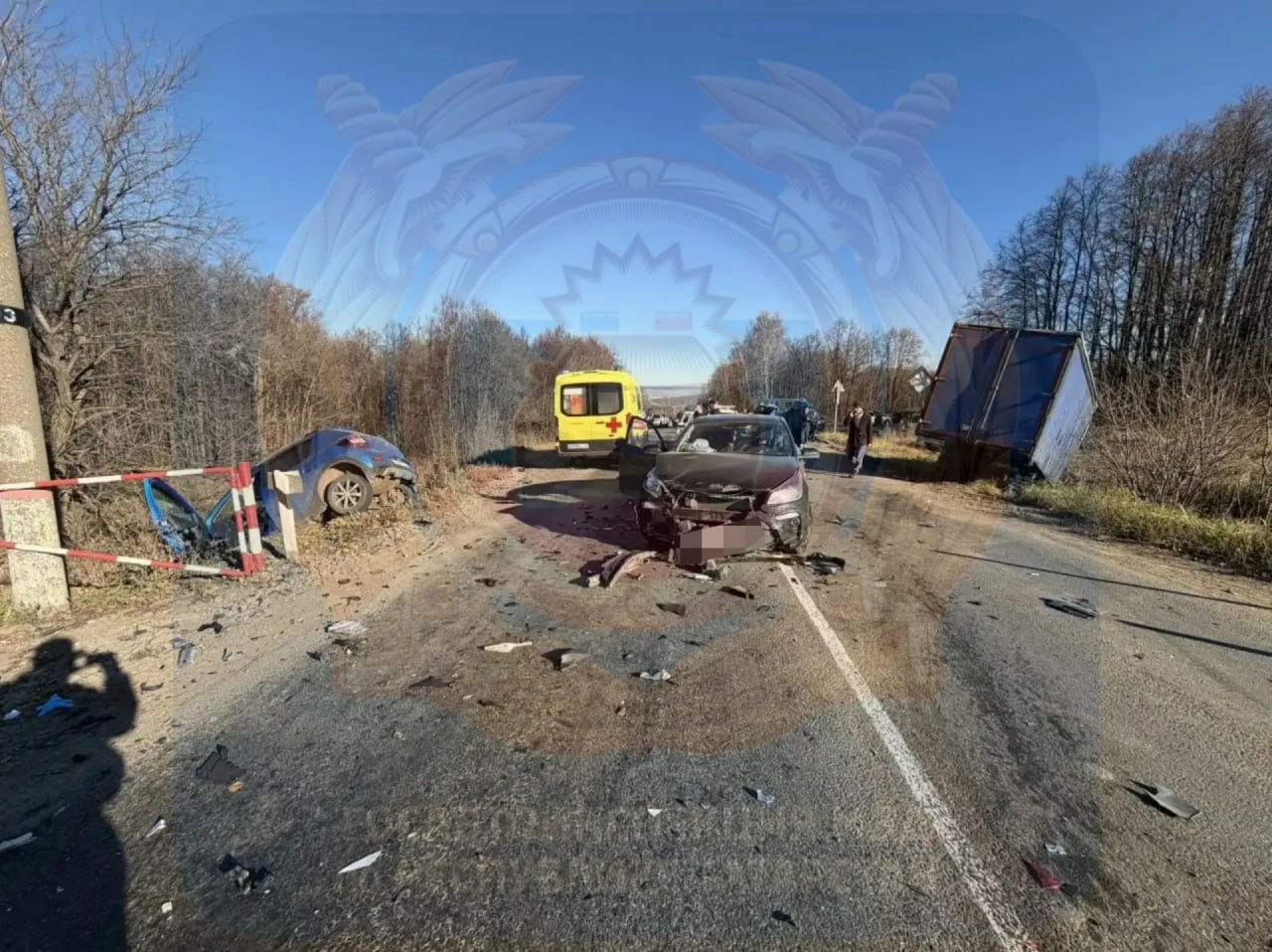 Появились официальные кадры массового ДТП в Альметьевском районе